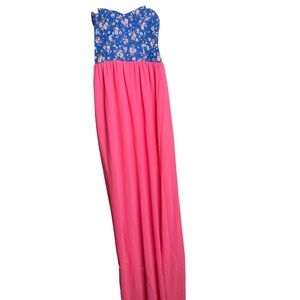 Style Rack Blue and Pink Strapless Dress